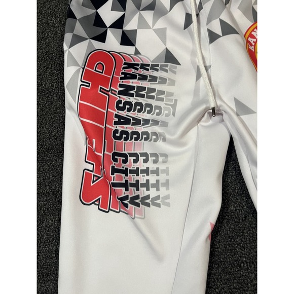 Kansas City Chiefs All Over Print Athletic Jogger Pants White Red Men's Size S - Picture 3 of 16